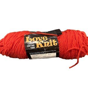 Love Knit Luxury Knitting Yarn Red Color 1123 Rust Lot of 2 Skeins